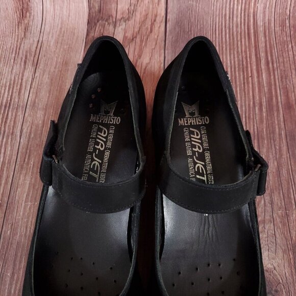 Mephisto Womens Size 10 Jenyfer Nubuck Mary Jane Shoes Black Suede Air-Jet - Picture 8 of 15